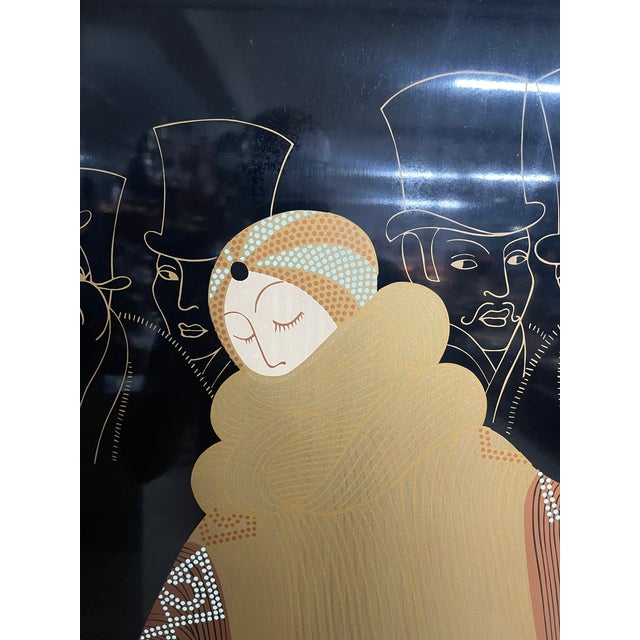 Vintage Large Signed Erte Mounted Wall Panels—Set of Three For Sale - Image 4 of 18