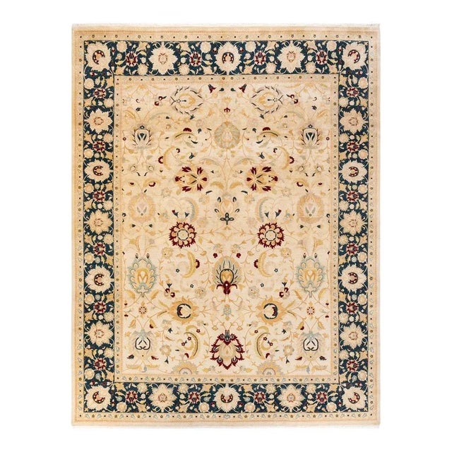 Ivory Mogul, One-of-a-Kind Hand-Knotted Area Rug in Ivory, 9' 0" x 11' 10" For Sale - Image 8 of 8