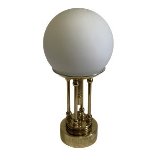 1960s Underwriter’s Laboratories Italian Brass Desk Lamp With Globe For Sale