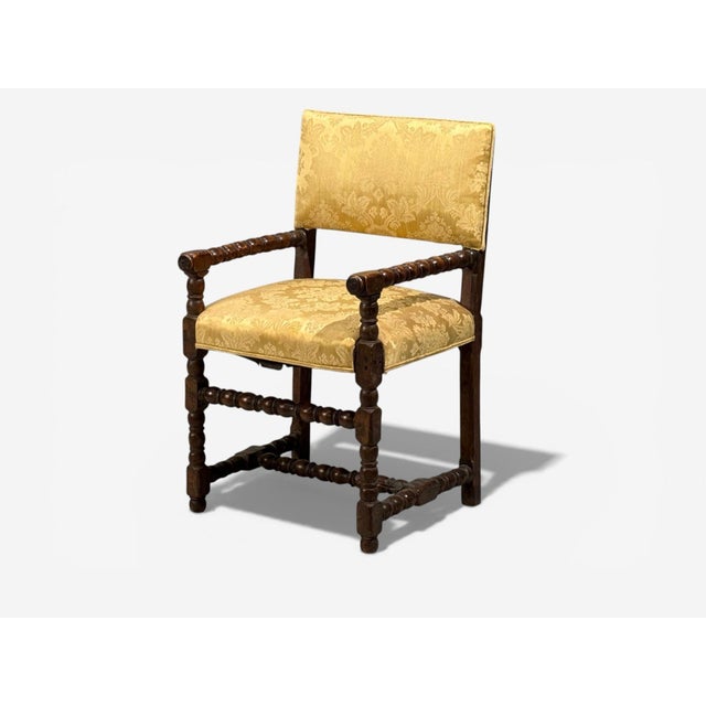 Louis Xiii, Barley Twist Occasional Chairs, Fabric, Cherry, France, 17th C. For Sale - Image 4 of 14