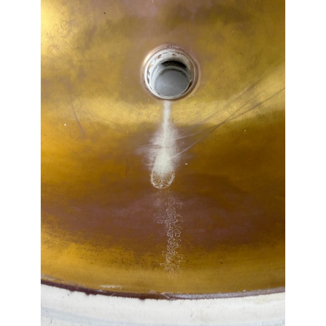 Vintage Sherle Wagner Italian Porcelain Undermount Sink With Gold Interior For Sale - Image 16 of 17