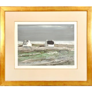 Coastal Tranquility (Or Breton Coast) Lithograph by Georges Laporte For Sale