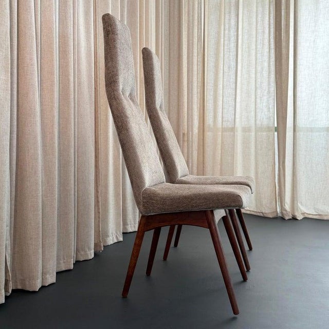 Light Gray Pair of Mid-Century Modern High Back Side Chairs by Adrian Pearsall For Sale - Image 8 of 9
