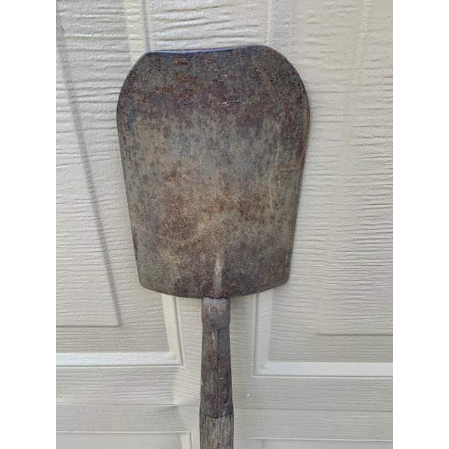 Brown Antique 19th Century Hand Made Iron and Wood Garden Shovel For Sale - Image 8 of 8