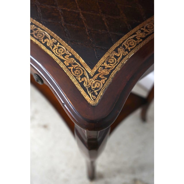 Theodore Alexander Leather Top Mahogany Faux Book Desk For Sale - Image 9 of 18