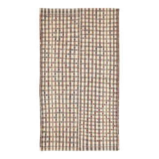 Mid 20th Century Embroidered Vintage Turkish Kilim For Sale