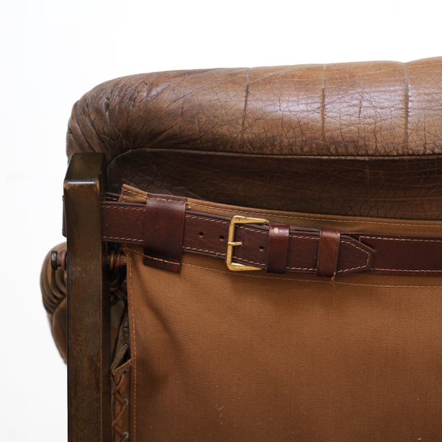 1970s Danish Brown Leather Tufted Sofa For Sale - Image 12 of 18