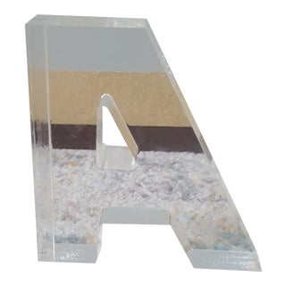 Mid Century Lucite Block Letter A For Sale
