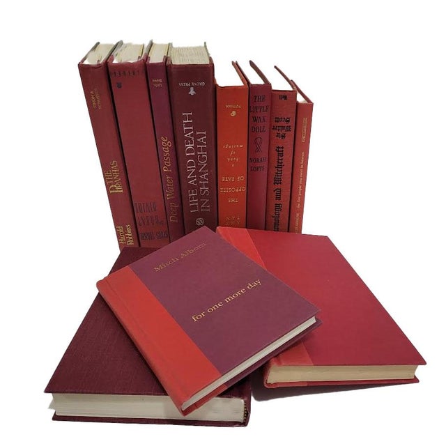 Mid-Century Modern Curated Red & Crimson Decorative Hardcover Book Bundle - Set of 10 For Sale - Image 3 of 3
