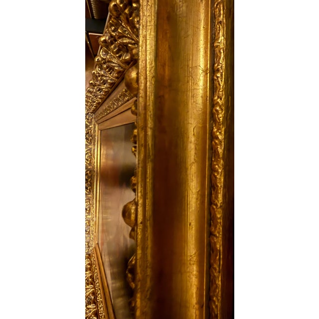 1900s 42" Signed William Henry Hyde Ana Gilded Age Oil Portrait, Socialite in Red Cloak and Ostrich Fan, Antique Gold Frame, Museum Quality For Sale - Image 13 of 18