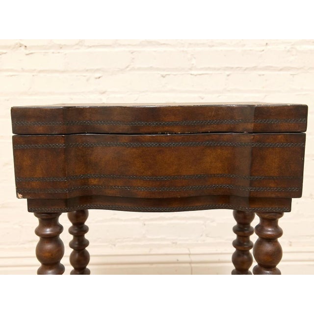 Wood Vintage Spanish Revival Sewing Side Table With Barley Twist Legs For Sale - Image 7 of 8