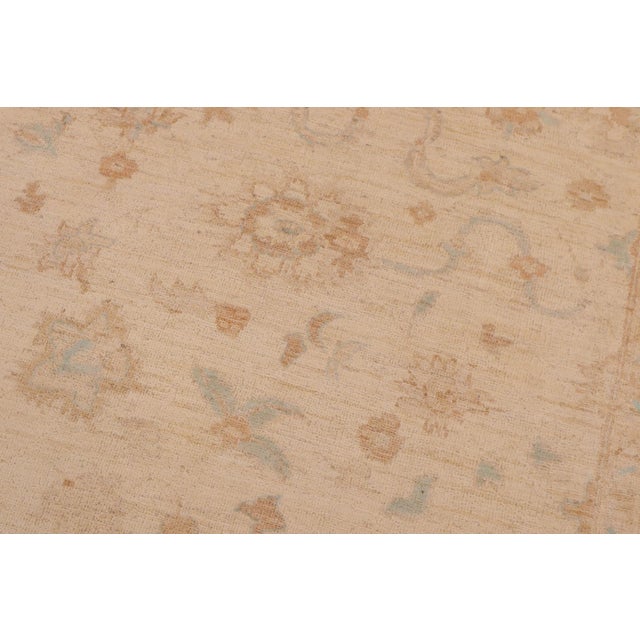 Boho Chic Ziegler Tan Beige Hand-Knotted Wool Rug - 9'1'' X 11'5'' For Sale - Image 4 of 8
