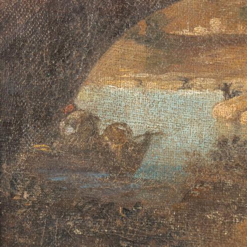 Landscape with Bridge, Oil on Canvas, Framed For Sale - Image 5 of 11