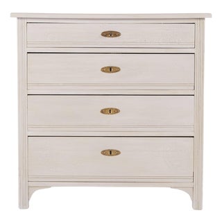 Antique Grey Painted Chest of 4 Drawers, 1890s For Sale