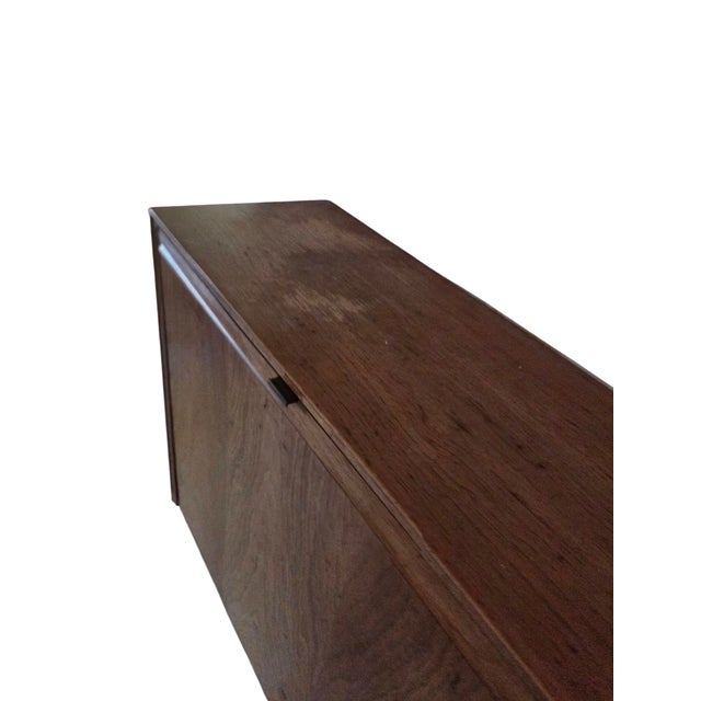 Vintage Mid Century Modern Danish Floating Bar Cabinet Drop Front Desk Wall Unit For Sale In Philadelphia - Image 6 of 18
