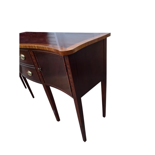 1990s Ethan Allen 18th Century Mahogany Sideboard Buffet Credenza Server Hepplewhite For Sale - Image 12 of 18