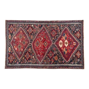 Antique Handknotted With Tribal Figures Floor Rug-5' 7'' X 3' 2''