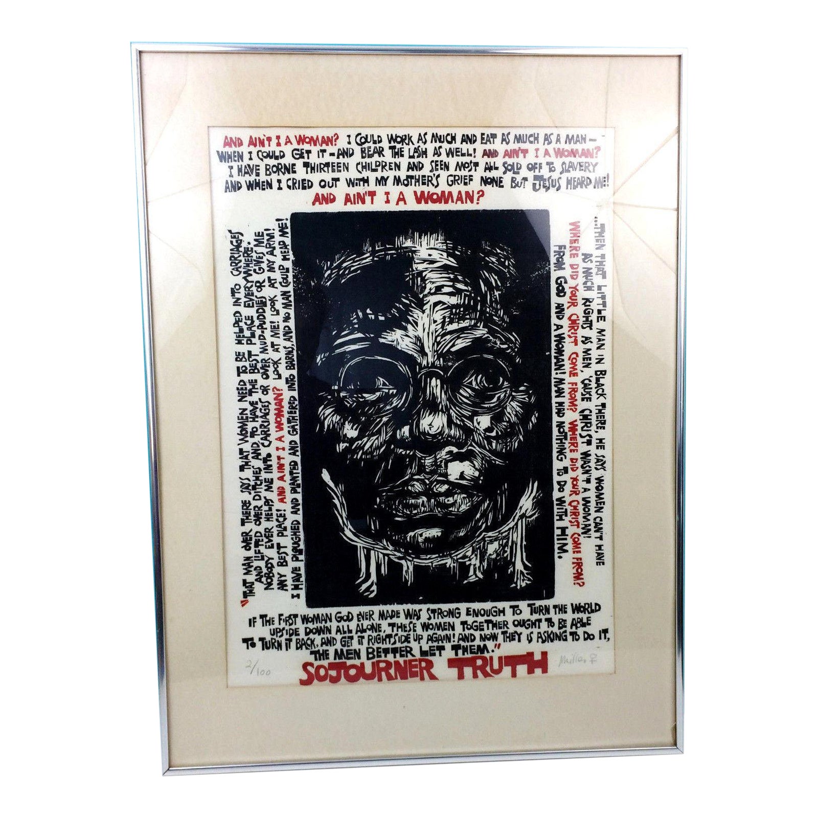 Sojourner Truth Ain T I A Woman Vintage Marlene E Miller Signed Art Print 2 100