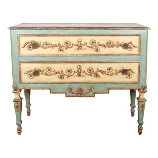 Italian Painted Wood Commode For Sale