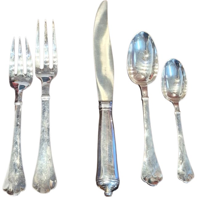 Contemporary 1980s Puiforcat Set of 6 Place Settings Cardinal Pattern For Sale - Image 3 of 4