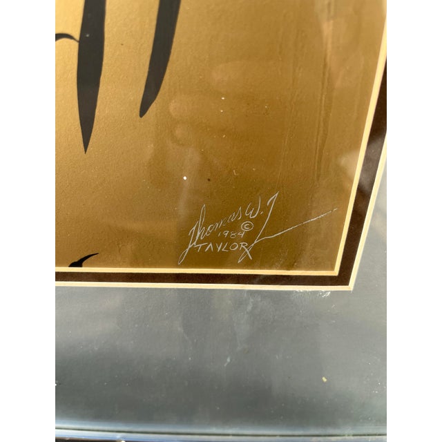 Framed "Cranes" Original Fine Art Print Signed by the American Artist Tom Taylor For Sale In Miami - Image 6 of 15