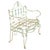 This antique wrought iron outdoor bench captivates with its elegant lines and delicate openwork design. A testament to...