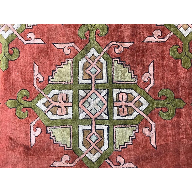 Vintage Turkish Square Ushak Rug, 1920s For Sale - Image 11 of 14