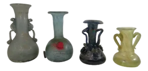 Vintage Hand-Worked Glass Vases, 1960s, Set of 4