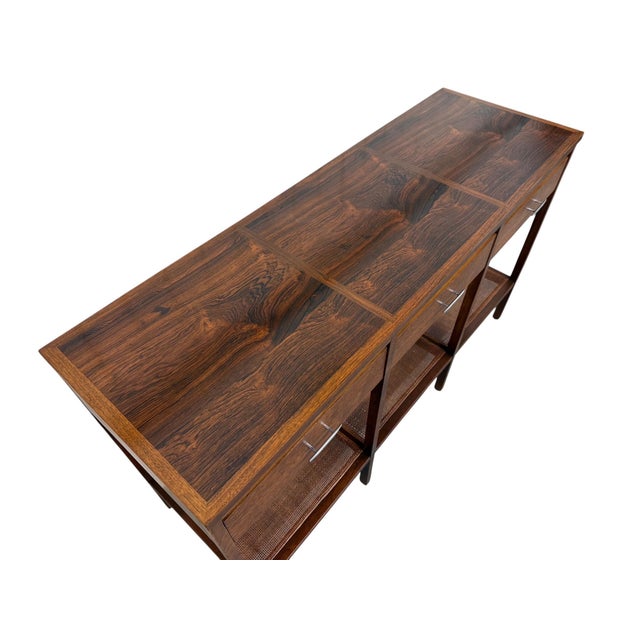 Lane Furniture Mid-Century Modern Lane Delineator Paul McCobb Walnut & Rosewood Console Table For Sale - Image 4 of 11