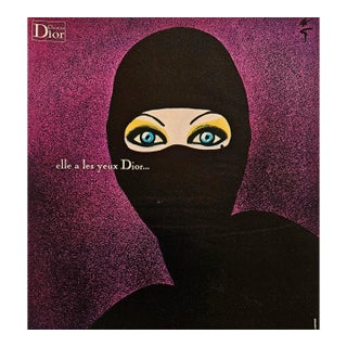 1971 French Advertisement Print for Christian Dior Cosmetics by Rene Gruau, For Sale