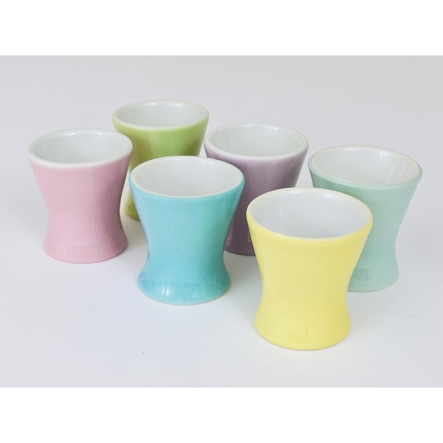 Mid-Century Pastel Daisy Porcelain Egg Cups from Lilien, Austria, 1950s, Set of 6 For Sale - Image 8 of 14
