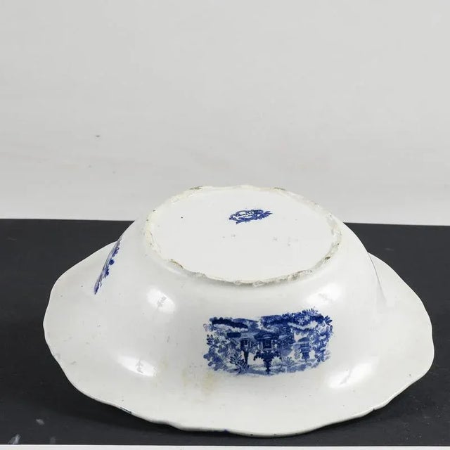 White and Blue Ceramic Bowl Plate from Chinese SCR, 1880s For Sale - Image 6 of 8