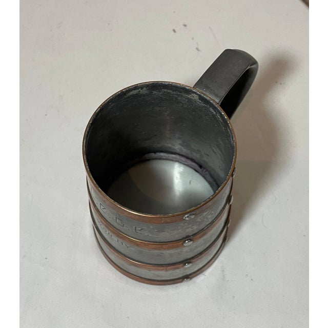 Metal Antique 1800's Arts & Crafts Beer Stein Pewter Copper Award Trophy Reed & Barton For Sale - Image 7 of 11