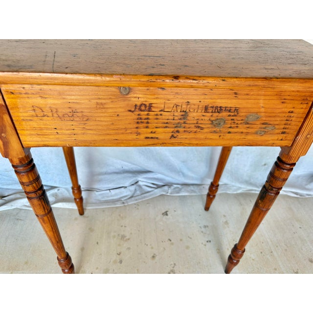 19th Century English Pine Federal Style Side Table For Sale - Image 12 of 12