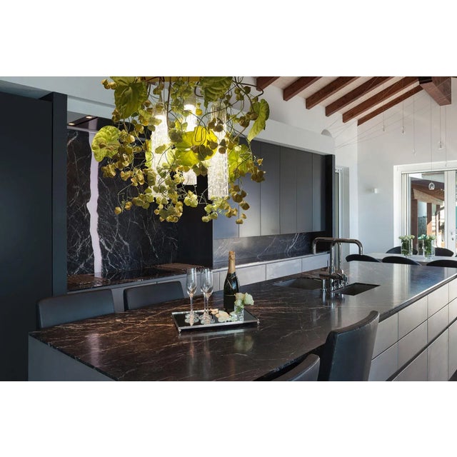 Metal Flower Power Chandelier with Murano Glass and Artificial Anthurium & Physalis Flowers from VGnewtrend For Sale - Image 7 of 8