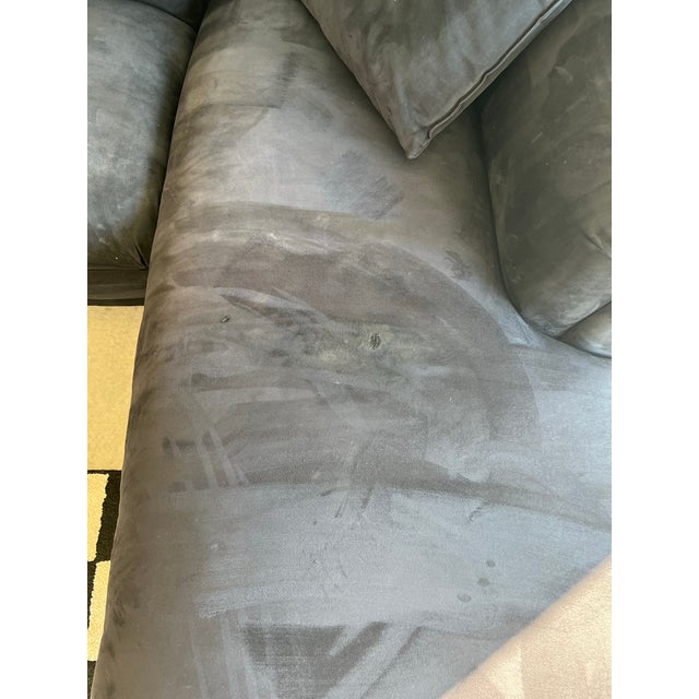 Black Suede Right Facing L Shape 3 Piece Sectional. Comes from Smoke Free Home/ Pet Friendly house. Super comfy and plump....