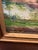 Charming vintage original oil painting on canvas depicting a peaceful pastoral landscape with cows gathered at a watering...