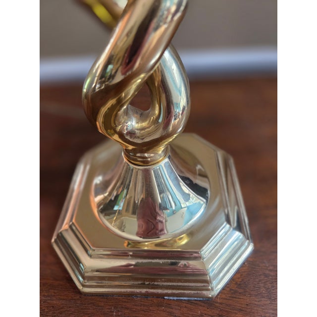 Brass Vintage Solid Brass Barley Twist Lamps For Sale - Image 8 of 9