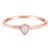 Contemporary 14K Rose Gold Plated .925 Sterling Silver 1/20 Carat Diamond Teardrop Pear-Shaped Miracle Set Petite Fashion Ring (J-K Color, I1-I2 Clarity) - Size 7 For Sale - Image 3 of 6