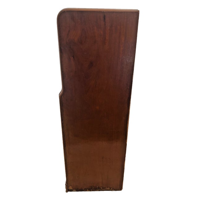 Brown Vintage 1940s Art Deco Dresser Chest Five Drawers Waterfall Top Bakelite Pulls For Sale - Image 8 of 14