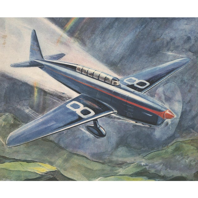 1930s 1934 French l'Illustration Magazine Cover Art-Airplane Geo Ham, Matted For Sale - Image 5 of 5