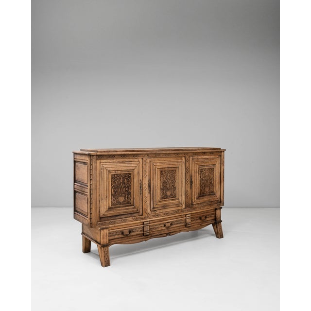 Gothic 1970s French Gothic Revival Carved Oak Sideboard For Sale - Image 3 of 18