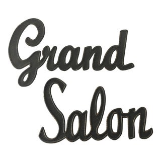 Vintage Inspired Grand Salon Sign For Sale