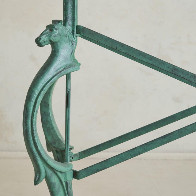 Vintage French Neoclassical Horse Motif Iron Console Table For Sale - Image 10 of 11