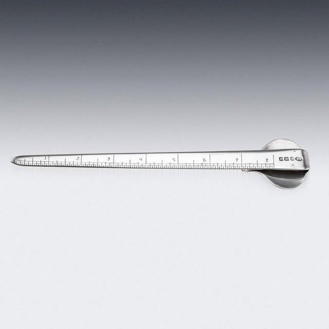 Antique 20th Century English Silver Letter Opener & Measure, 1918 For Sale - Image 10 of 13