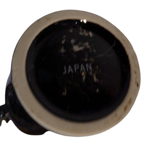 Vintage Japan Cameo Black Vase For Sale - Image 4 of 4