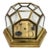 Vintage Octagonal Brass Beveled Glass Ceiling Light Flush Mount For Sale