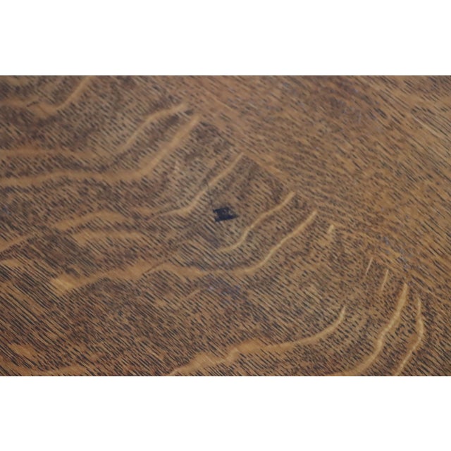 Stickley Mission Arts & Crafts Quarter Sawn Oak Round Lamp End Table For Sale - Image 12 of 13