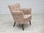 1960s, Danish armchair. Furniture jacquard fabric, beech wood legs, springs in the seat. Original good condition: no...