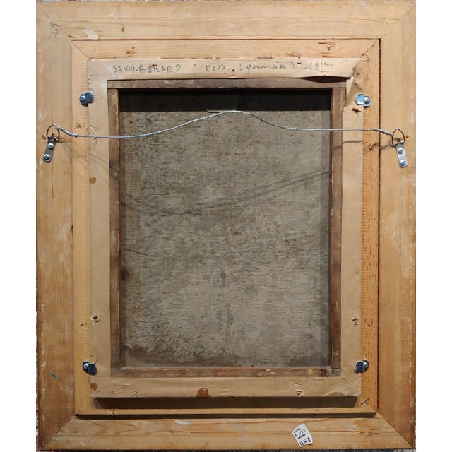 Desire Honore Berard -Husband & Wife Walking the Winter Street -19th C. Oil Painting For Sale - Image 9 of 9